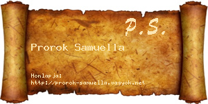 Prorok Samuella névjegykártya